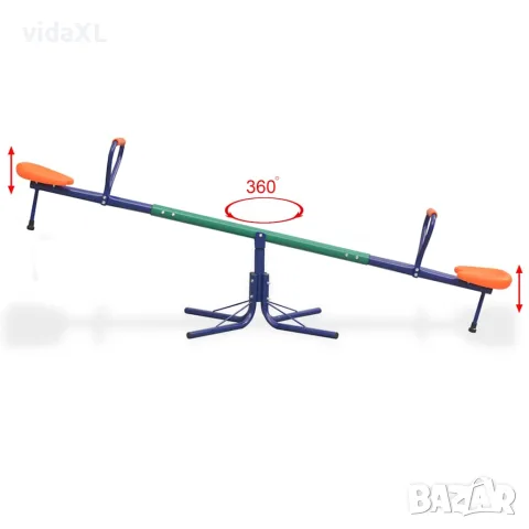 vidaXL Люлка везна въртяща се на 360-градуса, оранжеви седалки, снимка 6 - Детски люлки - 56148312