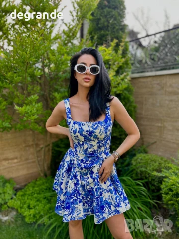 Прекрасна синя рокля с панделка , снимка 3 - Рокли - 50870625