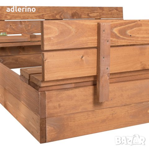 Пясъчник, пясъчник от дърво, 120х120 см, дървен пясъчник - пейка, затваря се, снимка 4 - Пластелини, моделини и пясъци - 34153983