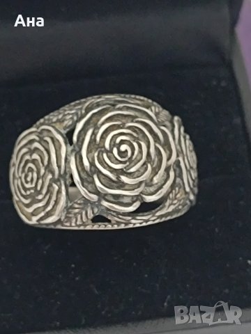 Красив сребърен пръстен роза #ДТ, снимка 2 - Пръстени - 44327047