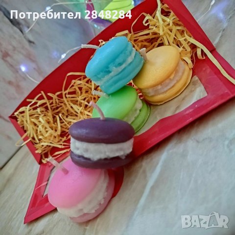 Макарон-свещи, ароматизирани и ръчно направени, снимка 2 - Декорация за дома - 35718021