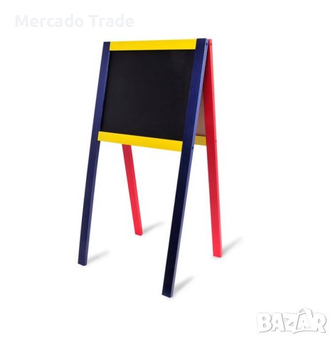 Дървена дъска за писане и рисуване с две лица