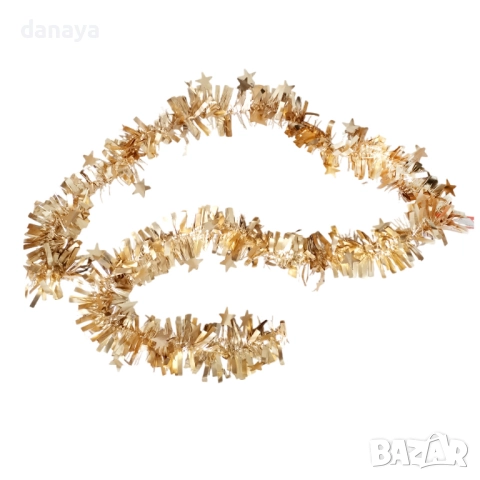 6187 Коледен гирлянд със звездички, декоративна украса за елха, 200 см, снимка 5 - Декорация за дома - 51891121