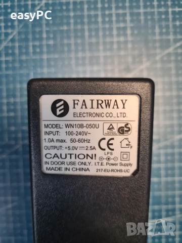 Оригинален захранващ адаптер FAIRWAY 5.0V 2.5A , снимка 5 - Друга електроника - 53414932