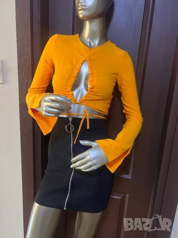 Велурена пола с висока талия !, снимка 5 - Поли - 42245104