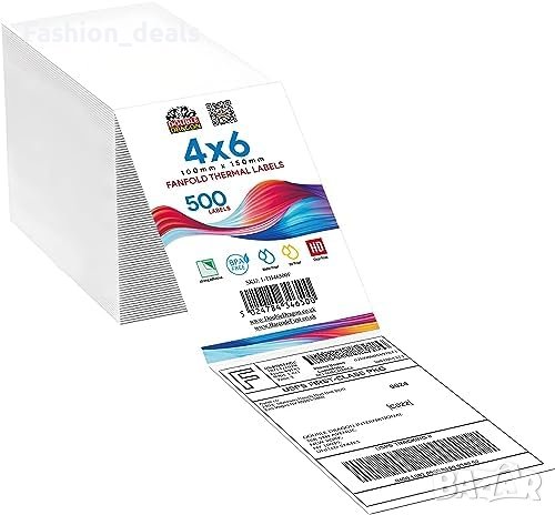 Нов 1 стек 500 етикета с премиум покритие 100 x 150 мм. за термични принтери, снимка 2 - Други стоки за дома - 42460685