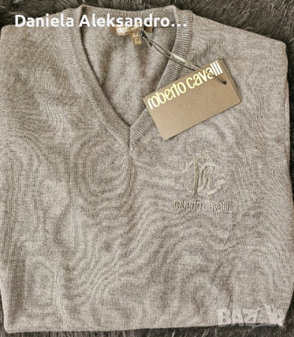 Roberto cavalli оригинален 100% вълнамъжки пуловер нов M, снимка 5 - Пуловери - 52821089