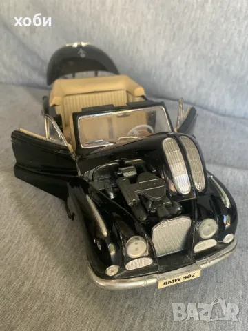 количка  BMW 502 Cabriolet (1955 г.) в мащаб 1:18  Maistо, снимка 2 - Колекции - 55970604