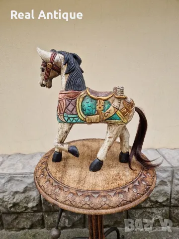 Стара колекционерска антикварна дървена фигура статуетка , снимка 1