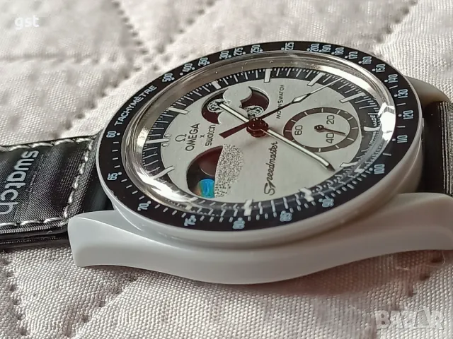 Omega Swatch Mission to Moon Moons Speedmaster часовник Хронограф Копие, снимка 9 - Мъжки - 49648926