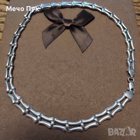 Сребърно полутвърдо колие (267), снимка 2 - Колиета, медальони, синджири - 44424383