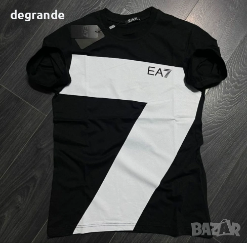 Мъжка Тениска EA7 Бяла и Черна