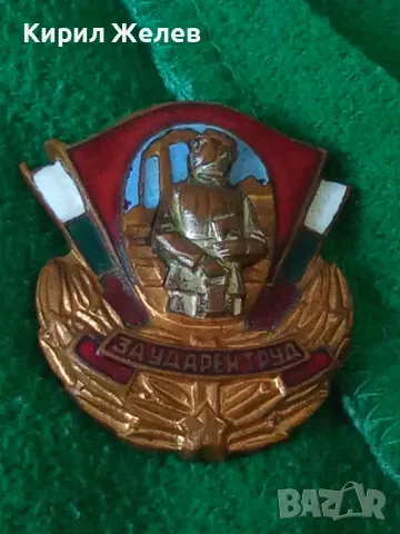 За УДАРЕН ТРУД Стара ЕМАЙЛИРАНА БРОНЗОВА с ПОЗЛАТА РЯДКА СОЦ НРБ ЗНАЧКА на ВИНТ ДИП КОМУНА 16841, снимка 17 - Колекции - 38465682