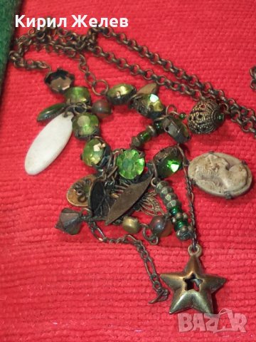 РЕТРО ОГЪРЛИЦА с КАМЕЯ ОЛИВИН СЕДЕФ БРОНЗОВ ВИНТИДЖ ГЕРДАН 4965