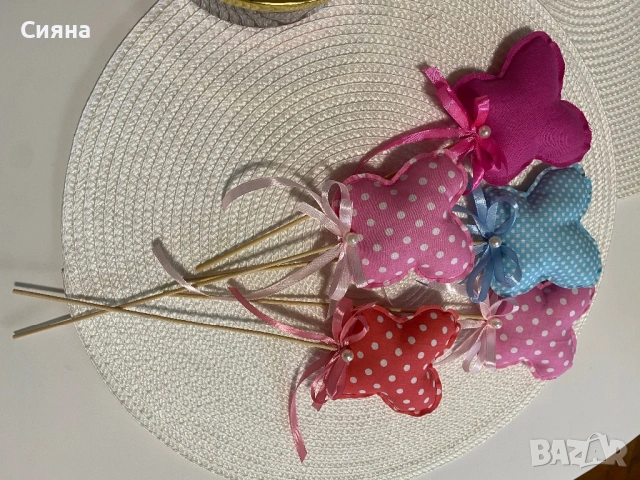 Текстилни декорации, снимка 4 - Изкуствени цветя - 53291482