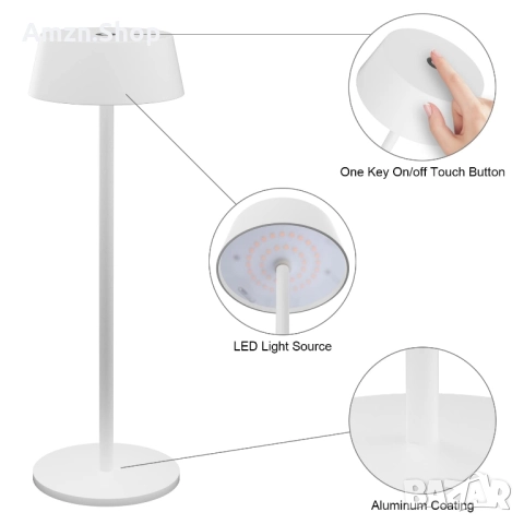 Димируема LED настолна лампа 2 броя , трапезна лампа за маса за кафе ресторант, снимка 10 - Настолни лампи - 51789789