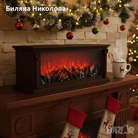 Голяма LED камина с ефект на жар – уют и атмосфера без дим и огън , снимка 2 - Декорация за дома - 52621054