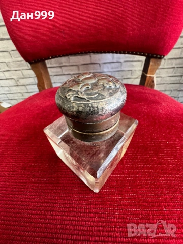 Антична кристална мастилница  в стил Artdeco, снимка 2 - Антикварни и старинни предмети - 53618551