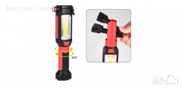 Многофункционален LED фенер със закачалка за закачане и магнит, снимка 2 - Друга електроника - 36068503