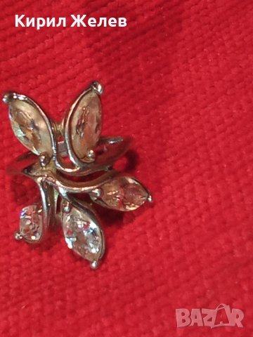 СКЪПОЦЕНЕН СРЕБЪРЕН ПРЪСТЕН ЦВЕТЕ СРЕБРО 925 с ЦИРКОНИ АНГЛИЯ ЮВЕЛИРНА ИЗРАБОТКА АРТ ДЕКО СТИЛ 26889, снимка 18 - Пръстени - 34896143