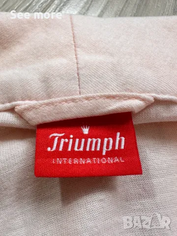 Дамски памучен халат TRIUMPH в розов цвят 44, снимка 6 - Нощници - 49930870