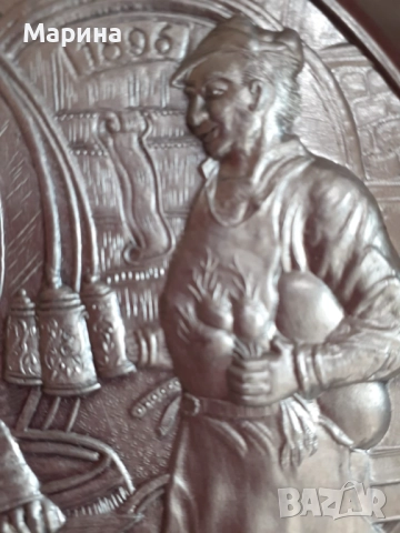 Чиния за стена, пано от калай Antik*Vintage #55, снимка 4 - Антикварни и старинни предмети - 52176110