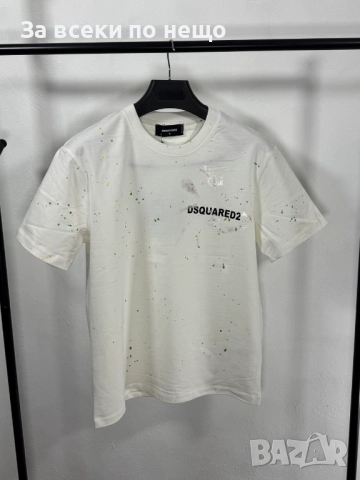 DSQUARED2 Мъжка Бяла Тениска👕Мъжка Блуза С Къс Ръкав Код V.B.49