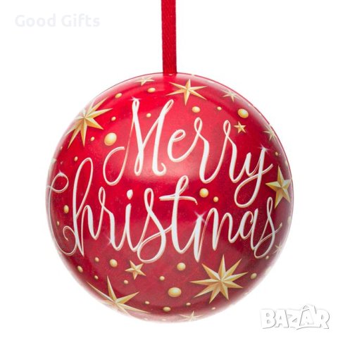 6 броя Комплект коледни топки Merry Christmas, 10см, снимка 1 - Други стоки за дома - 42687449