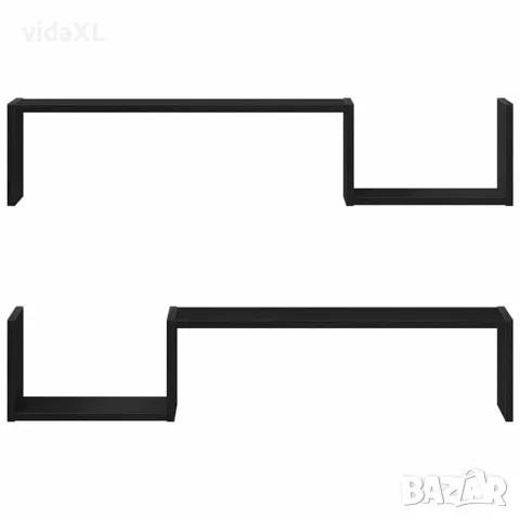vidaXL Стенен рафт 2 бр. Черния дъб 100 x 15 x 20 см, снимка 4 - Етажерки - 56148324