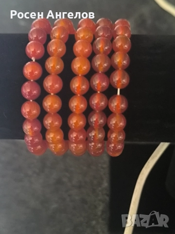 Гривна Естествен Карнеол, снимка 3 - Гривни - 52198153