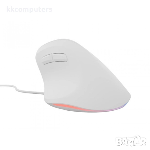 Natec Vertical Mouse Crake 2 Pro Жична оптична мишка- 12800DPI, RGB, 6 бутона, Бяла, снимка 10 - Клавиатури и мишки - 52807512