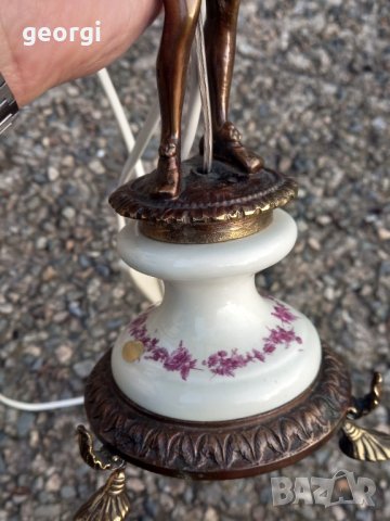 италианска ретро бронзова настолна лампа , снимка 16 - Настолни лампи - 44327235