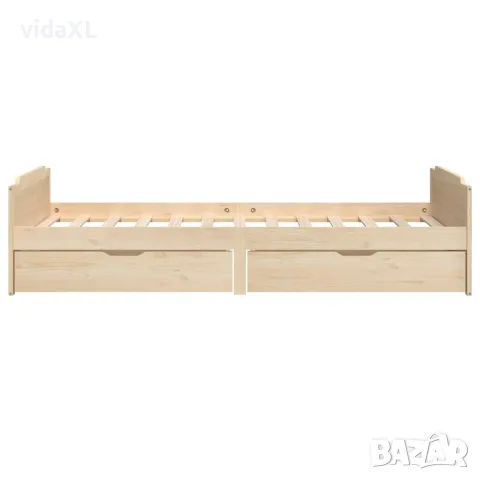 vidaXL Рамка за легло с чекмеджета, бор масив, 90х200 см, снимка 5 - Спални и легла - 56146842