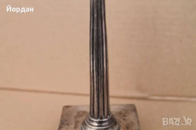 Посребрен свещник, снимка 3 - Антикварни и старинни предмети - 49849137