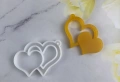 Двойно сърце висулка силиконов молд форма за фондан смола бижу ключодържател, снимка 2