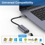 QGeeM USB C към Ethernet адаптер, Gigabit Ethernet , Thunderbolt 3 към RJ45 LAN , снимка 2