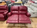 Червени дивани две двойки - естествена кожа, снимка 12