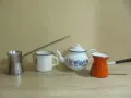 стари емайлирани- джезве,чайник,канче, снимка 1
