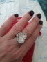 Сребърен пръстен сърце с циркони