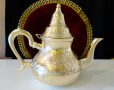 Антикварен бронзов чайник,релеф,орнаменти, снимка 11