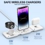 3-в-1 сгъваемо безжично зарядно Air Pods, iWatch, iPhone, Apple, снимка 3