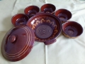 домакински  гледжосан керамичен (рисувана керамика) сет  за супа, снимка 1 - Сервизи - 36057578
