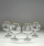 Кристални чаши за коняк/бренди Bohemia. Златен, плътен кант и гравюра с гроздов декор, снимка 6