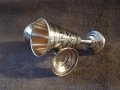 Сребърни сребро с позлата и ниело чифт руски перфектни чашки чаша, снимка 9