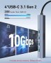 Нов 10Gbps USB C разклонител 5 в 1 USB C хъб с 100W захранване, снимка 9