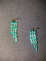 Обеци зелени камъчета на винт, снимка 2