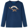 Детска тениска с дълъг ръкав, нейви синьо, 116（SKU:12861