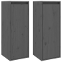 vidaXL Стенни шкафове, 2 бр, сиви, 30x30x80 см, бор масив（SKU:813500