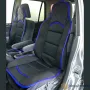 Комплект универсални калъфи за предни седалки - 2бр/к-т - черно със синьо, снимка 1