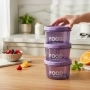 6395 Комплект кутии за храна пластмасови буркани за съхранение, 1000 ml, 3 броя, снимка 3